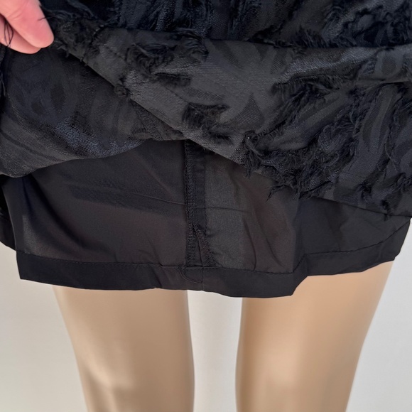 DAZY Black Feathery Fuzzy Short-Sleeve Mini Party Dress Black, Size S-M - Picture 6 of 15